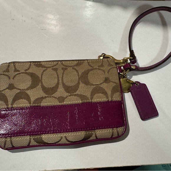 Coach Colorful Striped Pouch with Purple Label legacy wristlet - Picture 8 of 8